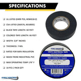 Black PVC Electrical Tape 3/4" wide x 60' long